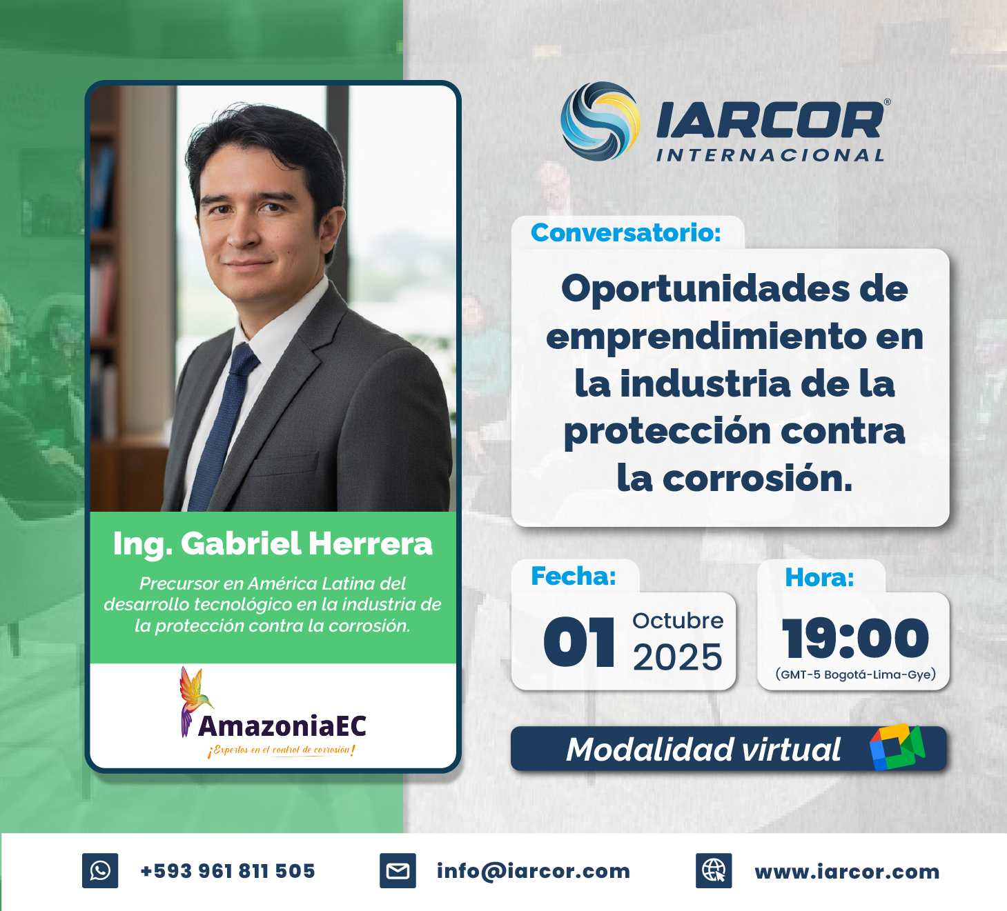 Imagen de la publicación original: Conversatorio N.º 01: Oportunidades de emprendimiento en la industria de la protección contra la corrosión.