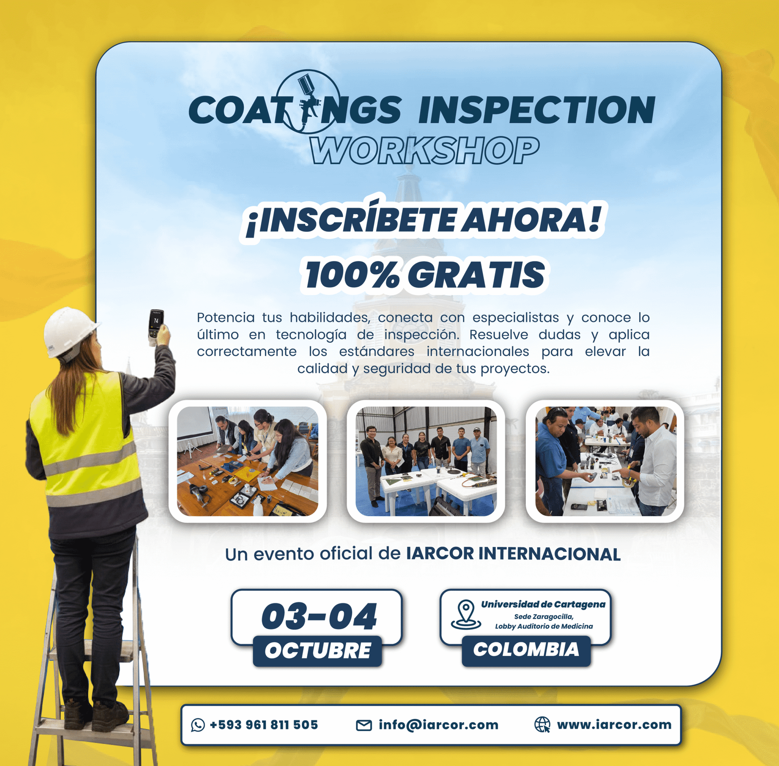 Flyer completo: Coatings Inspection Workshop – Colombia