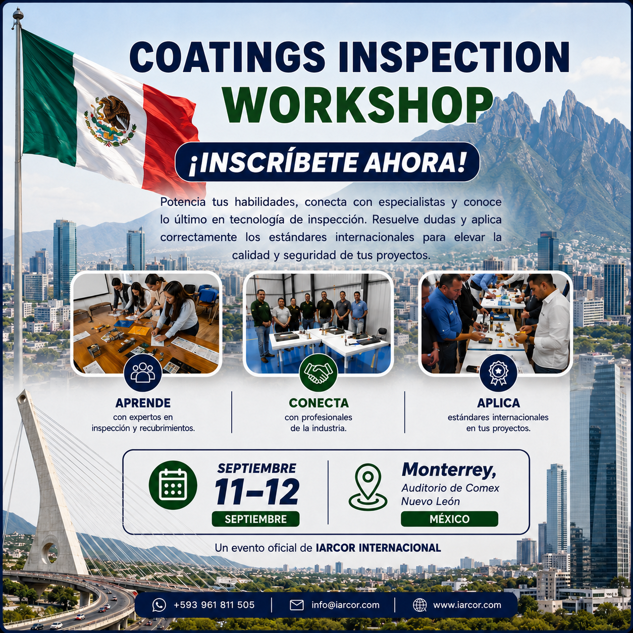 Flyer completo: Coatings Inspection Workshop – Monterrey, México