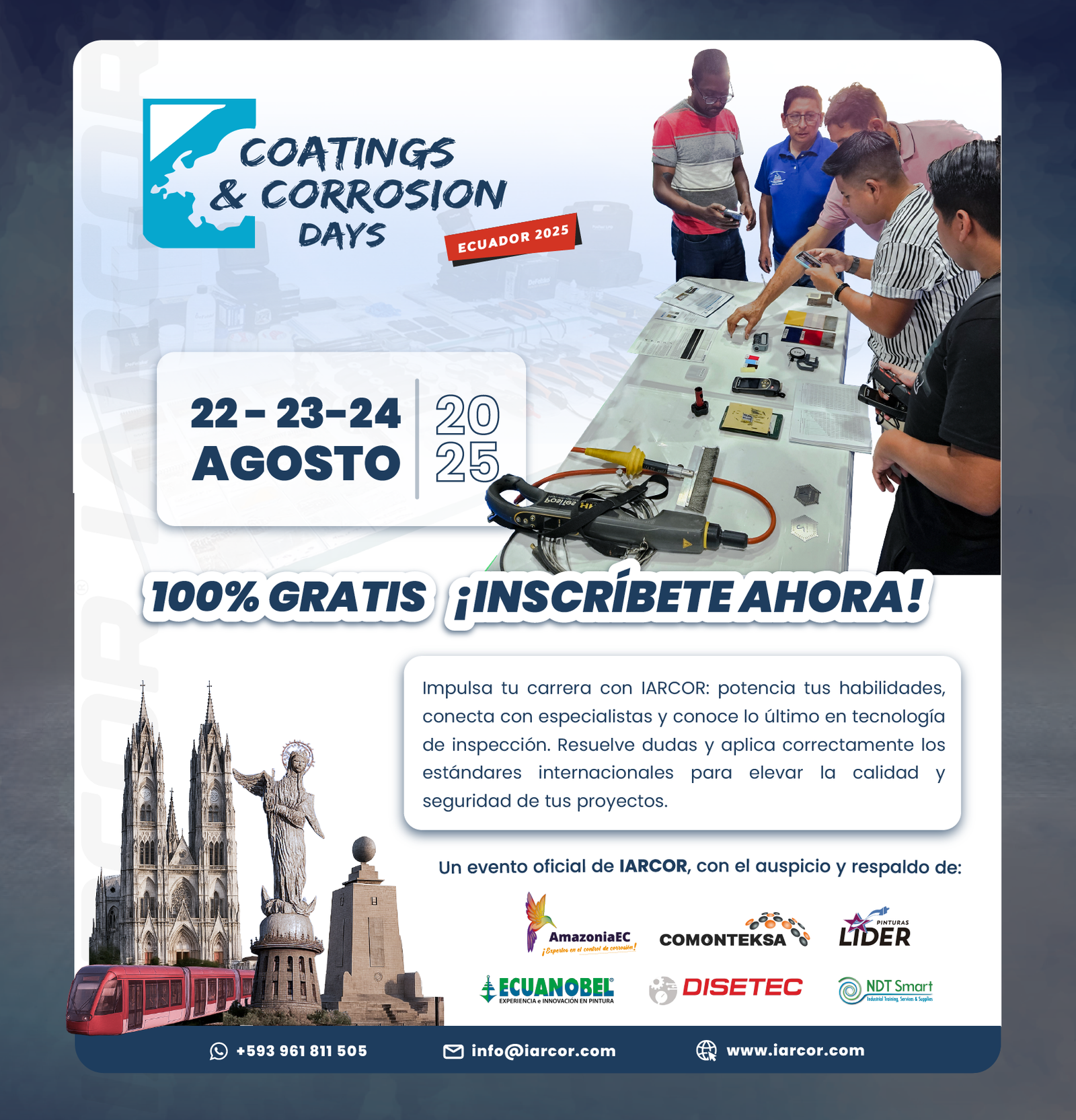 Flyer completo: Coatings & Corrosion Days – Quito